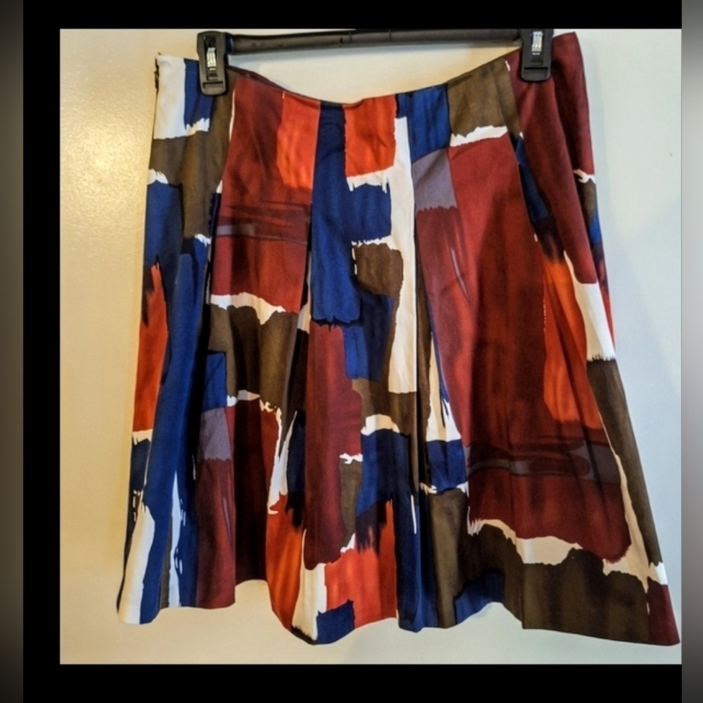Sunny Leigh Artistic Abstract Autumnal Colorful Cotton Skirt